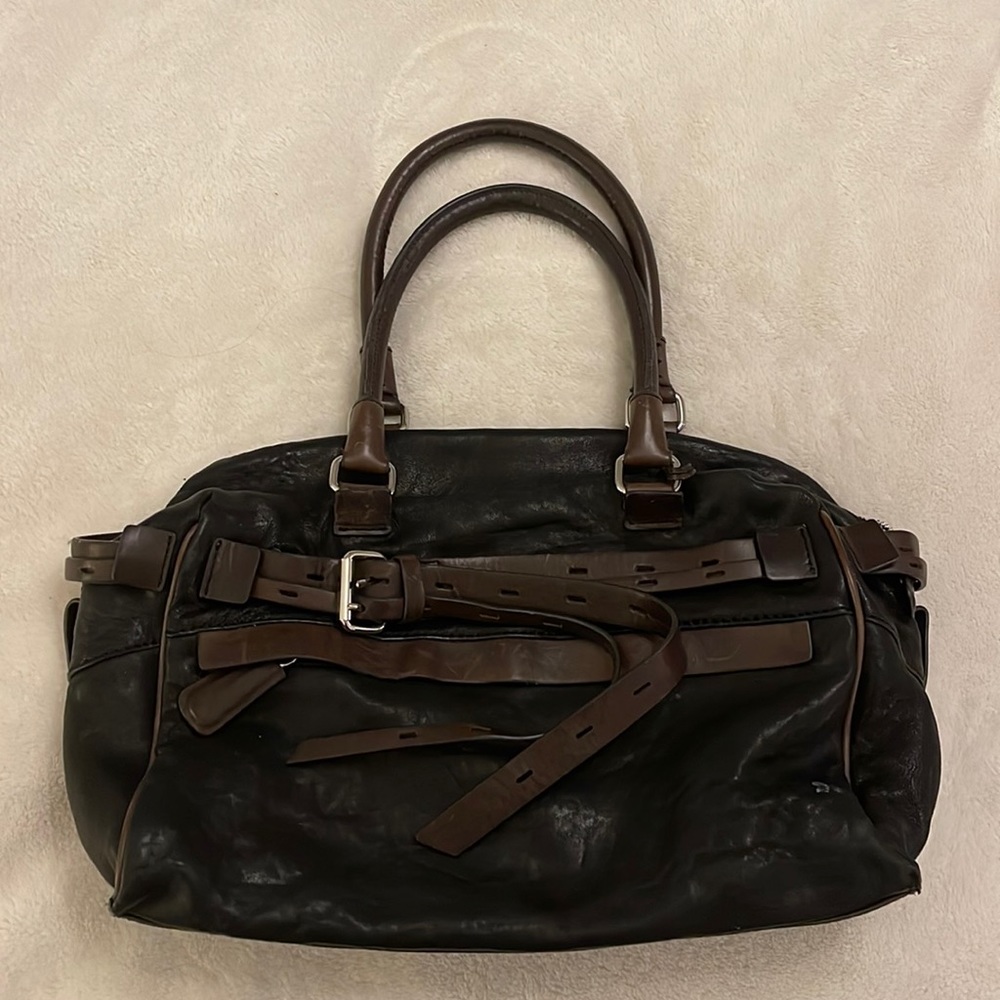 Gryson Zia Brown-Black Leather Purse